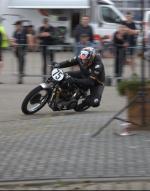 Fahrzeug Bild des Fahrers tepper mit dem Fahrzeug velocette 250 race