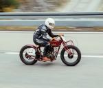 Fahrzeug Bild des Fahrers Neumann mit dem Fahrzeug Indian Scout 600