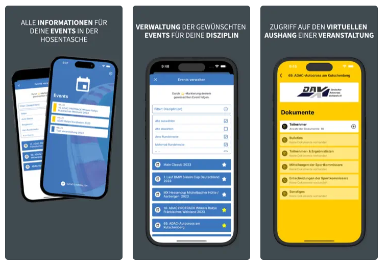 TW-Sportsoft Motorsport App Virtueller Aushang